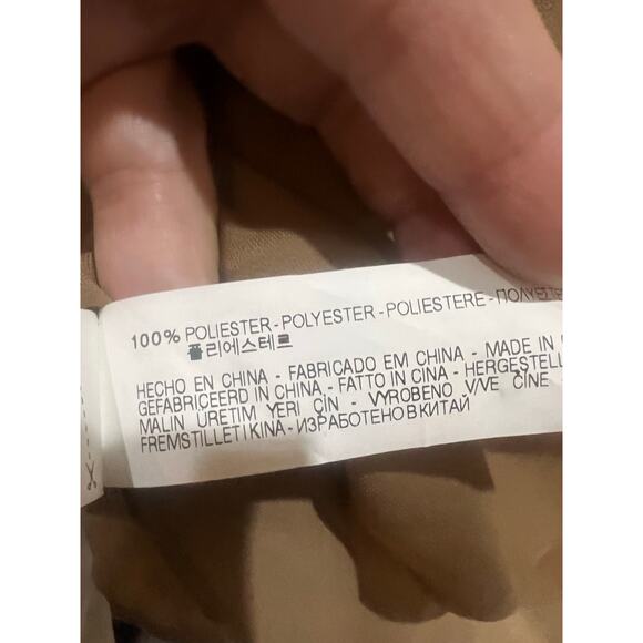 Sheer tan blouse with gold buttons and shoulder detail - Picture 8 of 9